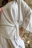 Lindin Linen Blend Kimono Top White